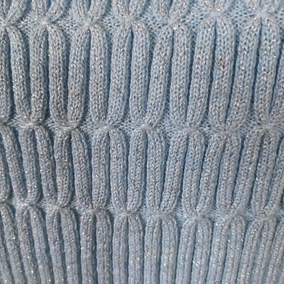 Moonlight Bay women's large light blue stretchy sleeveless sparkle tank sweater - Picture 7 of 9